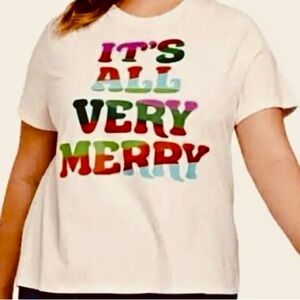 Wondershop White and Pink Sleepwear Tee Size XL NWOT